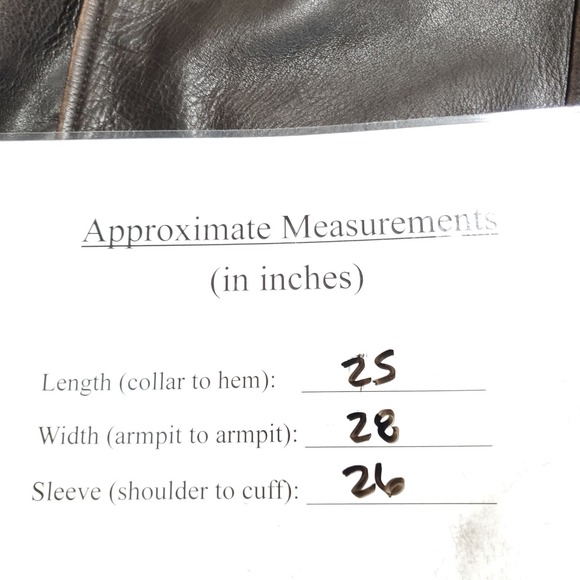 Vintage J Peterman Company Mens XL Leather Bomber Jacket Aviator Brown - Picture 9 of 9